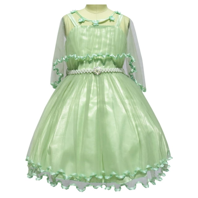 Robe de Fille Fleur Ceinture de Perles Concours Mariage Fête 8 Ans
