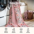 thumbnail image 6 of Wonnitar 6x9 Floral Washable Rug, Pink Rugs for Girls Bedroom, Soft Low Pile Living Room Area Rug, Non-Slip Throw Carpet for Nursery Playroom, 6 of 11