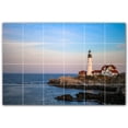 thumbnail image 1 of Picture-Tiles.com: Lighthouse Ceramic Tile Wall Mural WAL500833-64L. 48"W x 32"H using (24) 8" x 8" Ceramic Tiles-Satin Finish, 1 of 3