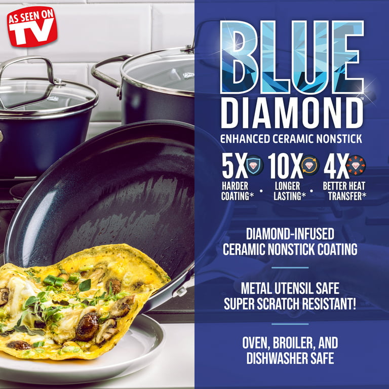 Ceramic Nonstick 7 Pieces Pots and Pans Cookware set, Blue – Appliances