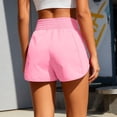 thumbnail image 4 of Stichou Women's Running Shorts Quick Dry with Zip Pockets High Waisted Athletic Workout Gym Shorts for Women Pink M, 4 of 5