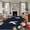 Blue, variant on Round Rugs 5 Ft, Black Crane Non Slip Area Rugs for Kitchen Bedroom Entryway, Vintage Red Teal Spring Floral Botanical Washable Carpet Runner Rug Floor Mats for Bedroom Home Decor