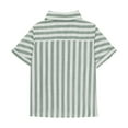 thumbnail image 5 of Xdegoge Shirts for Girls Cotton Linen Blouse Tops Striped Button Shirts Loose Fit Short Sleeve Shirt Spring Summer Trendy School Vacation Shirt Green 10-12 Camiseta De Para Niños, 5 of 7