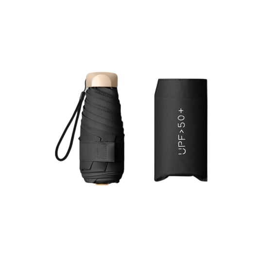 Mini Travel Sun Umbrella With Case, Small Compact UV Protection Umbrella for Sun and Rain, Lightweight Windproof Umbrella for Women Men Kids