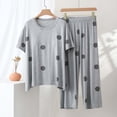 thumbnail image 2 of Jamicy Womens Lounge Set 2026 Summer Comfy 2 Piece Outfits Oversized Crew Neck Short Sleeve Tops & Wide Leg Pant Matching Sets Clothing, 2 of 5