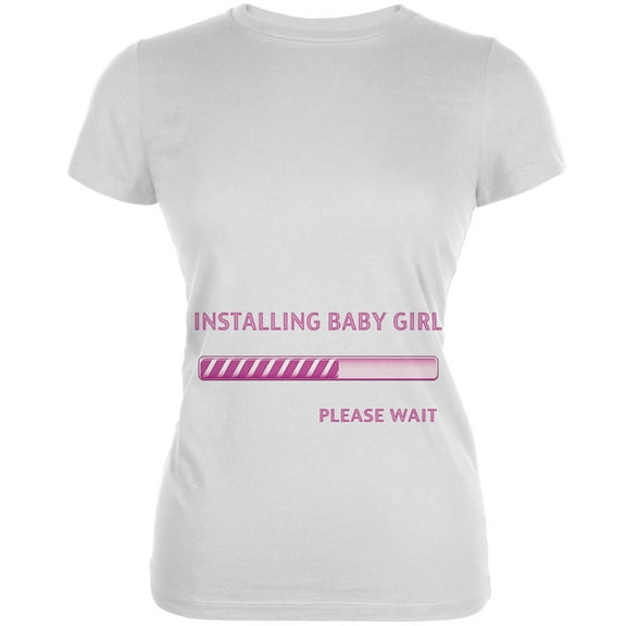Installing Baby Girl Funny White Juniors Soft T-Shirt - Small