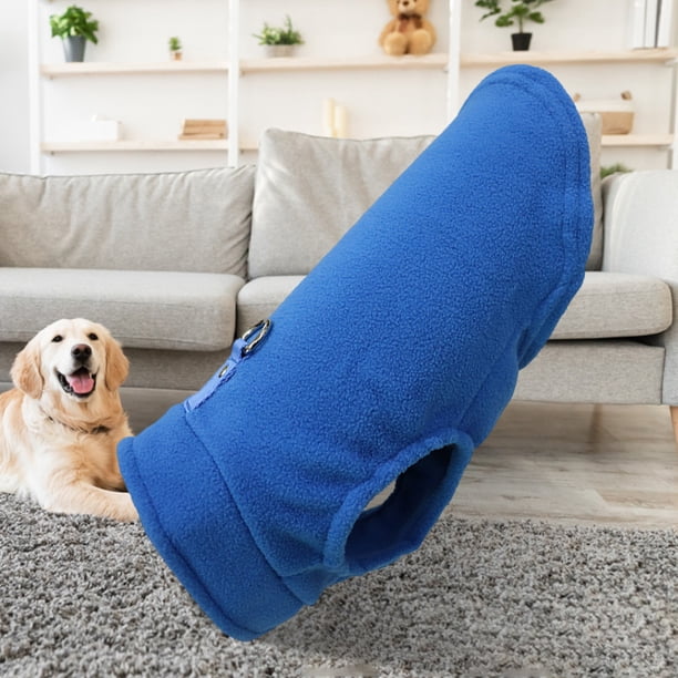 Abrigo Cálido Para Perros Ropa para mascotas Forro polar grueso para perros pequeños Chaleco Chihuahua (Azul oscuro L)