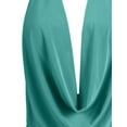 thumbnail image 4 of J. METHOD Women's Sleeveless Halter Neck Lightweight Low Cut Deep V Neck Sexy Draped Backless Top Blouse NEWT07 Jade S, 4 of 6