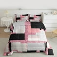 thumbnail image 2 of Manfei Modern Abstract Geometric Bedding Comforter Set, Pink Sequin Print Twin Comforter Sets, Teen Kid Adult Reversible Bedding Set, Microfiber Bedroom Decor, 2-Piece, 2 of 8