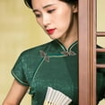 thumbnail image 1 of BESTYASH 4Ud Para Suéter Y Capa Vintage Verde Oscuro Ideales Para Prendas Chinas Tradicionales, 1 of 6