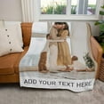 thumbnail image 3 of Personalized Blanket with Photo Text - Cozy Flannel Material Customized Picture Blanket, Birthday Gift for Wife, Mom, Dad, Kids, Pet, Friends, 3 of 6