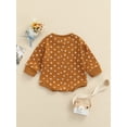 thumbnail image 4 of Qiylii Baby Girl’s Floral Bodysuit O-Neck Long Sleeve Triangle Romper,0-24M, 4 of 8