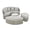 Gray, variant on Bellemave Outdoor Patio Daybed with Retractable Canopy, Wicker Sofa Furniture Clamshell Sectional Seating with Lifting Ottoman Table and Cushions, Backyard, Porch, Pool Round Furniture Set, Beige