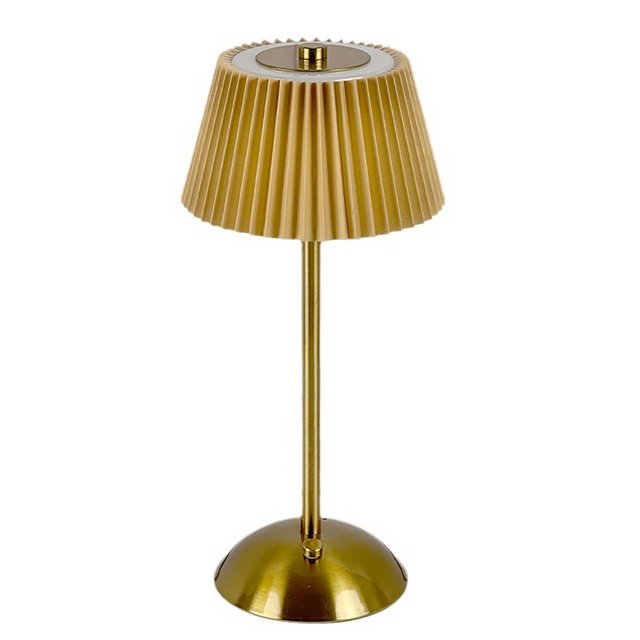 Lámpara Mesa Plisada Pequeña Lámpara Noche Recargable Por USB Nocturna (marrón Claro)