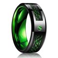 thumbnail image 1 of 16 Colors Fashion 8mm Titanium Celtic Dragon Rings For Men Inlay ColorFul Carbon Fiber Men Stainless Steel Rings Wedding Band Style 16 6, 1 of 6