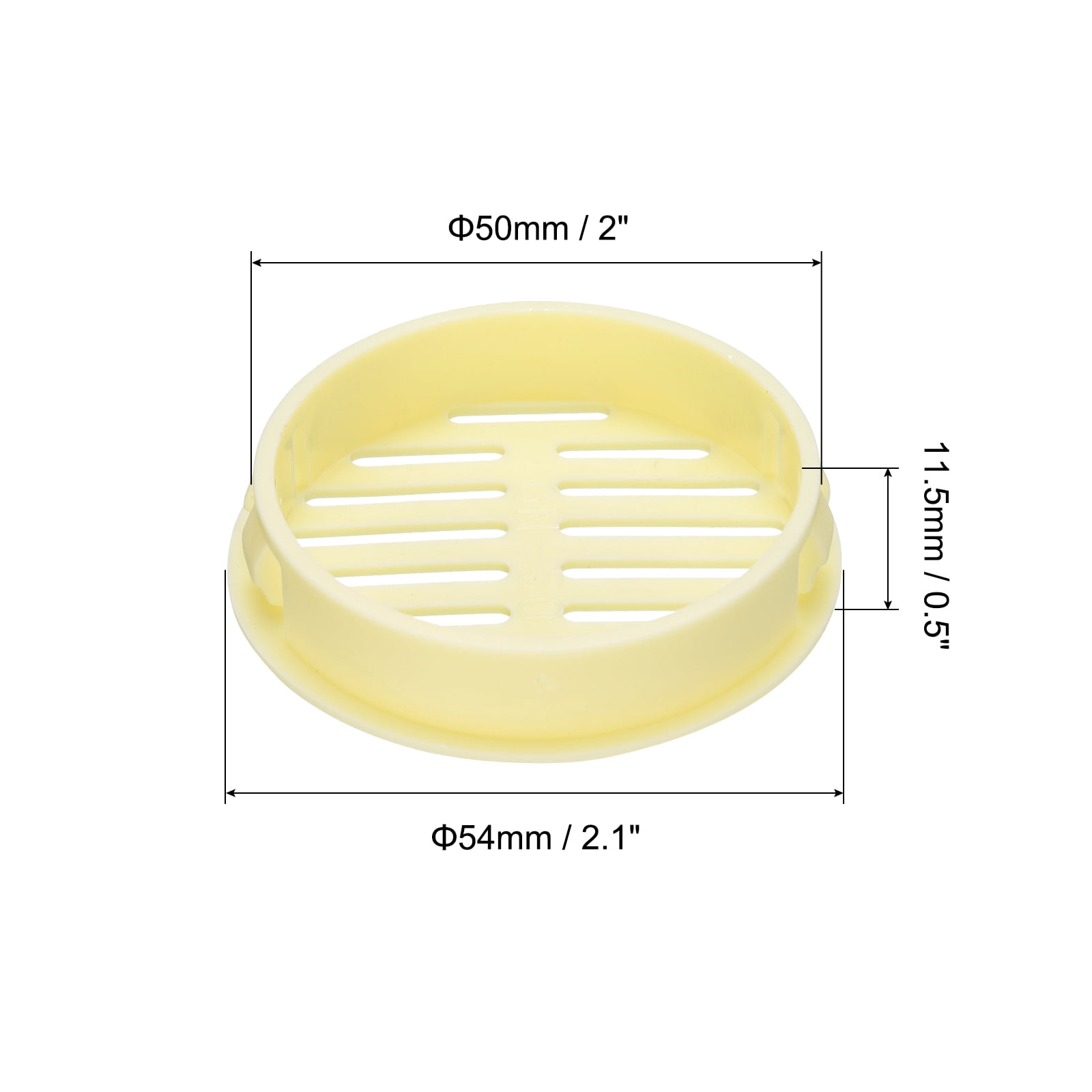 Unique Bargains 20Pcs Air Vents Circular Soffit Vents Plastic Vent Cover Yellow 2"