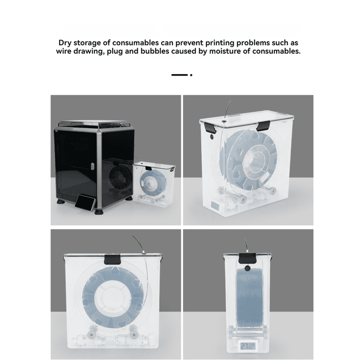 3D Printer Filament Dry Box Storage Hot-Air Heating Printing Material Holder Moisture- for All FDM