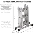 thumbnail image 2 of Escalera Multiposiciones de 3.3 Metros Aluminio Recta Tijera Andomio Plegable Versatil Antideslizante para Uso Interior Y Exterior De 12 Peldaños, 2 of 7