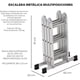 thumbnail image 2 of Escalera Multiposiciones de 3.3 Metros Aluminio Recta Tijera Andomio Plegable Versatil Antideslizante para Uso Interior Y Exterior De 12 Peldaños, 2 of 7