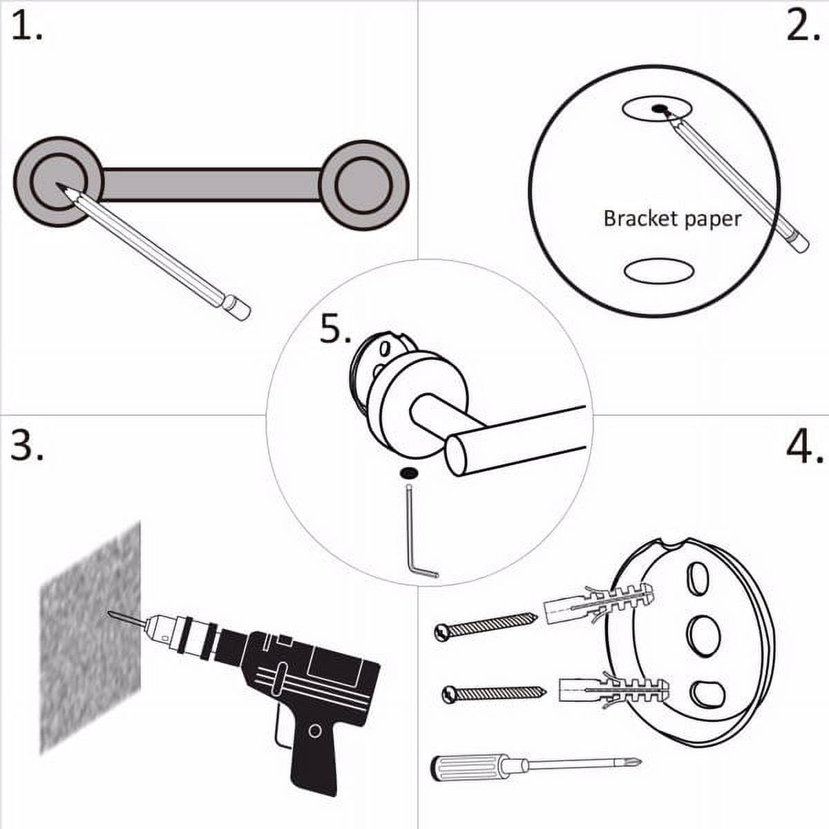 Brushed Nickel Bathroom Hardware Set - 304 Stainless Steel Wall-Mounted Towel Bar, Toilet Paper Holder & Hook, Anti-Rust Organizer for Bathrooms
