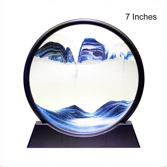 Valentine‘s Day GiftThe Magic Sandscape Crafts 3D Moving Sand Art Painting Ornament Desktop Decoration for Home Living Room Office 7 Inches Purple