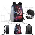 thumbnail image 4 of Jeiento Starry Sky Wolf Backpack for Boys Large Capacity Bookbag Set with Lunchbox Pencil Pouch Elementary School Bag 1st Grade School Supplies 3 in 1 Travel Daypack, 4 of 7