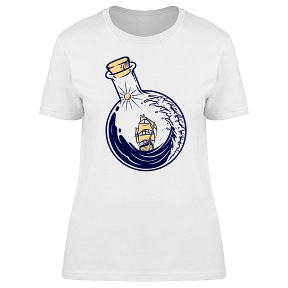 Ship In A Bottle T-Shirt Women -Image by Shutterstock, Female Large