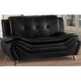 thumbnail image 2 of Kingway Furniture Puma Faux Leather Living Room Loveseat in Black, 2 of 7