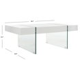 thumbnail image 4 of Safavieh Jacob Rectangular Glass Leg Coffee Table, White, 4 of 8