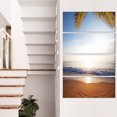 thumbnail image 1 of Deserted Beach with Palm Leaves - Large Seashore Canvas Print, 1 of 3