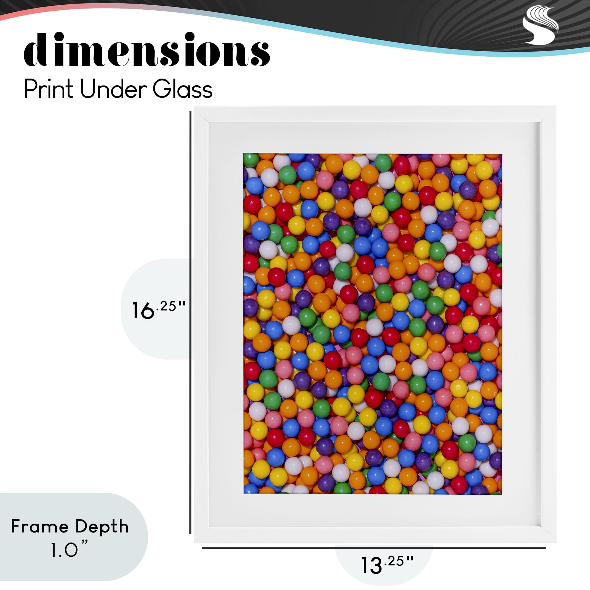 Stupell Industries Colorful Gumballs Close Up White Framed Print Under Glass, design by LISH Creative