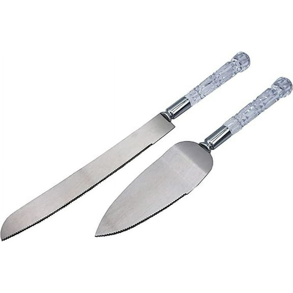 Gifts Infinity® Wedding Cake Knife and Server Set (Clear SL)