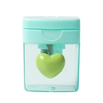 ZestqaQ Heart-shaped Pencil Sharpener, Four-color Rotating Hole Sharpener, Transparent Cover Pencil Sharpener, Compact Portable Stationery Tool for Easy Sharpening and Cleanliness