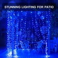 thumbnail image 2 of YUNOVA Royal Blue Curtain Lights, 200 LED String Lights with Remote, 8 Lighting Modes Timer, IP44 Waterproof for Window, Bedroom, Party Decor, 2 of 7