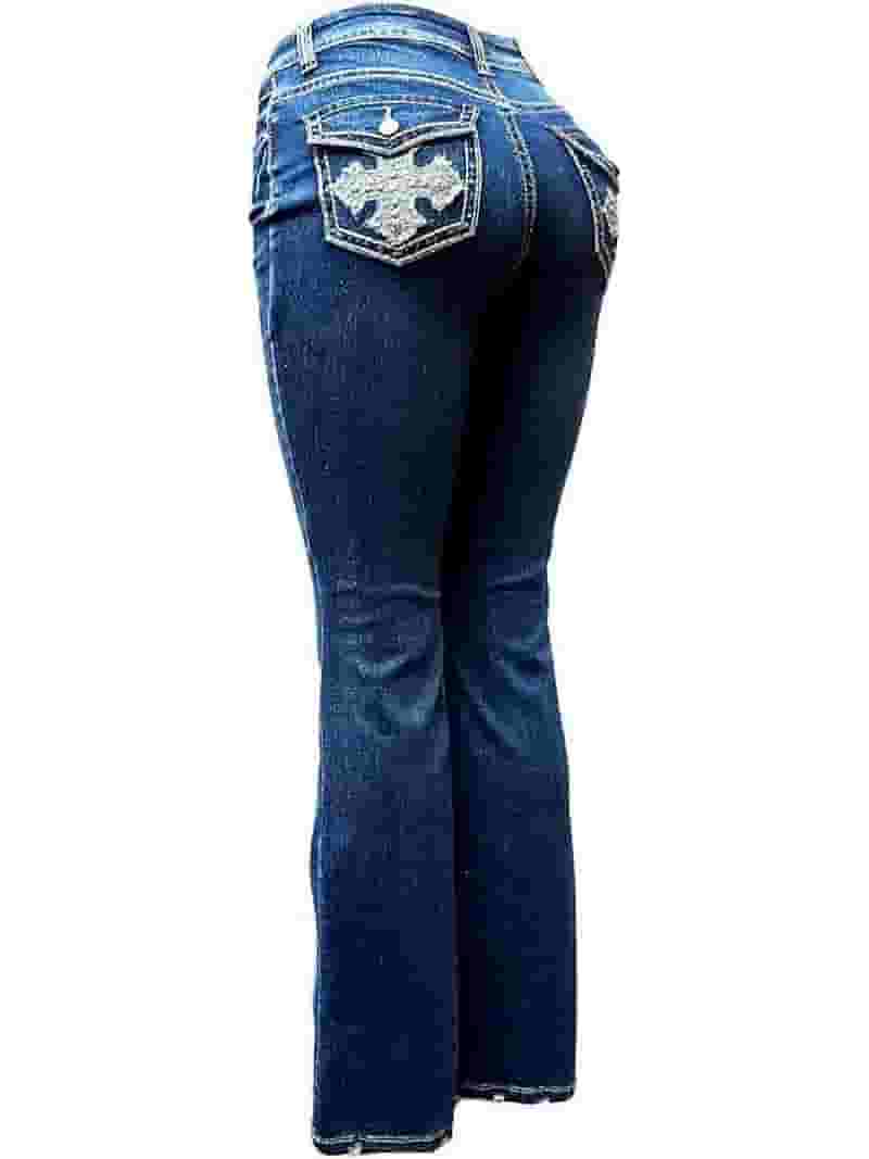Legend High Rise Stretch Rhinestone Studded Cotton Jeans Legend High Rise Stretch Rhinestone Studded Cotton Jeans