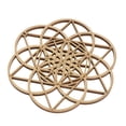 thumbnail image 1 of AMLESO Sacred Geometry Wall Sculpture Wood Grid Disc Ornament Hanging Craft F 14cm, 1 of 3