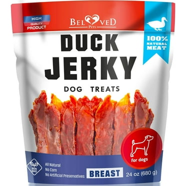 Duck Jerky Dog Treats 680GR - Human Grade Pet Snacks & Grain Free Organic Meat - Natural High Protein Dried Strips - Best Chews for Training Small & Large Dogs - Bulk Soft Pack (Duck)