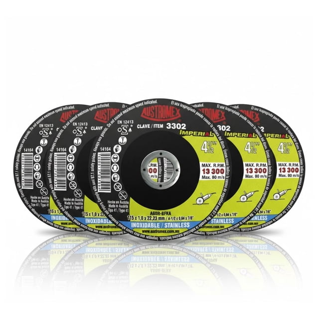 5pz Disco Corte Austromex 115x1x22.23 Acero Inoxidable