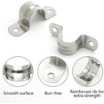 thumbnail image 3 of 100PCS M12 (1/2 Inch) Stainless Steel Rigid Pipe Hole Strap, U Bracket Pipe Strip Cable Clamp Hanger with 2 Holes Fit for 1/2 inch Pipes OD, 3 of 5