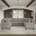 thumbnail image 2 of Coventry 113W U Shaped Sectional Couch in Beige Herringbone Fabric, 2 of 11