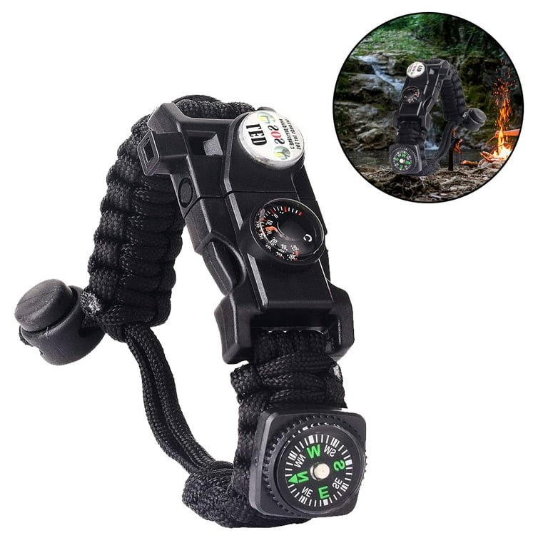 LED Tactical Flashlight Emergency SOS Whistle Fire Stick Outdoor Survival  Tools