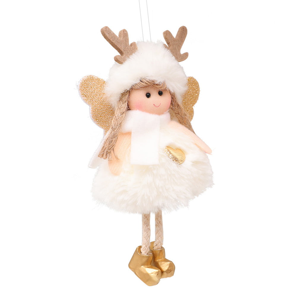 Antler Christmas Angel Antler Pendant for Xmas Tree Home Party Decoration Plush Toy 
