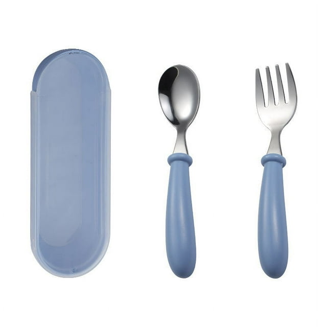 Toddler Utensils,Toddler Spoons and Forks for Kids,Stainless Steel Baby Fork and Spoon Safe Kids Children's Cutlery Set for Safe Dining
