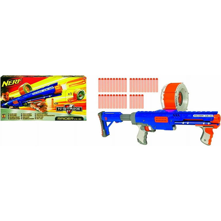  Nerf N-Strike Raider Rapid Fire CS-35 Dart Blaster - Blue :  Toys & Games