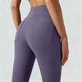 thumbnail image 4 of NOLDARES Women’s Flare Leggings High Waisted Bootcut Yoga Pants Tummy Control Seamless Flared Bell Bottom Workout Gym Pants(L040-Light Purple), 4 of 8