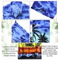 thumbnail image 6 of HAPPY BAY Men's Tropical Floral Shirts Casual Short Sleeve Button Down Shirts Hawaiian Shirt for Men XXL Beach View, Blue Summer, 6 of 6
