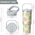 thumbnail image 5 of 1pc daisy 30oz Tumbler with Straw & Handle - Insulated Stainless Steel Cup | Holiday Gift for Man Women (Christmas, Valentine's, Birthday), 5 of 7