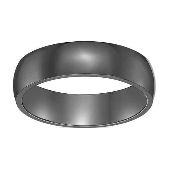 Men's Black Zirconium Wedding Band Ring, Jewelry Gift For Men - 6MM - Ring Size 11