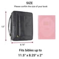 thumbnail image 3 of Genuine Leather Large Bible Cover - Book Case Bag with Durable Handle & Shoulder Strap, Zippered Pockets for Church & Prayer Meeting, 3 of 9