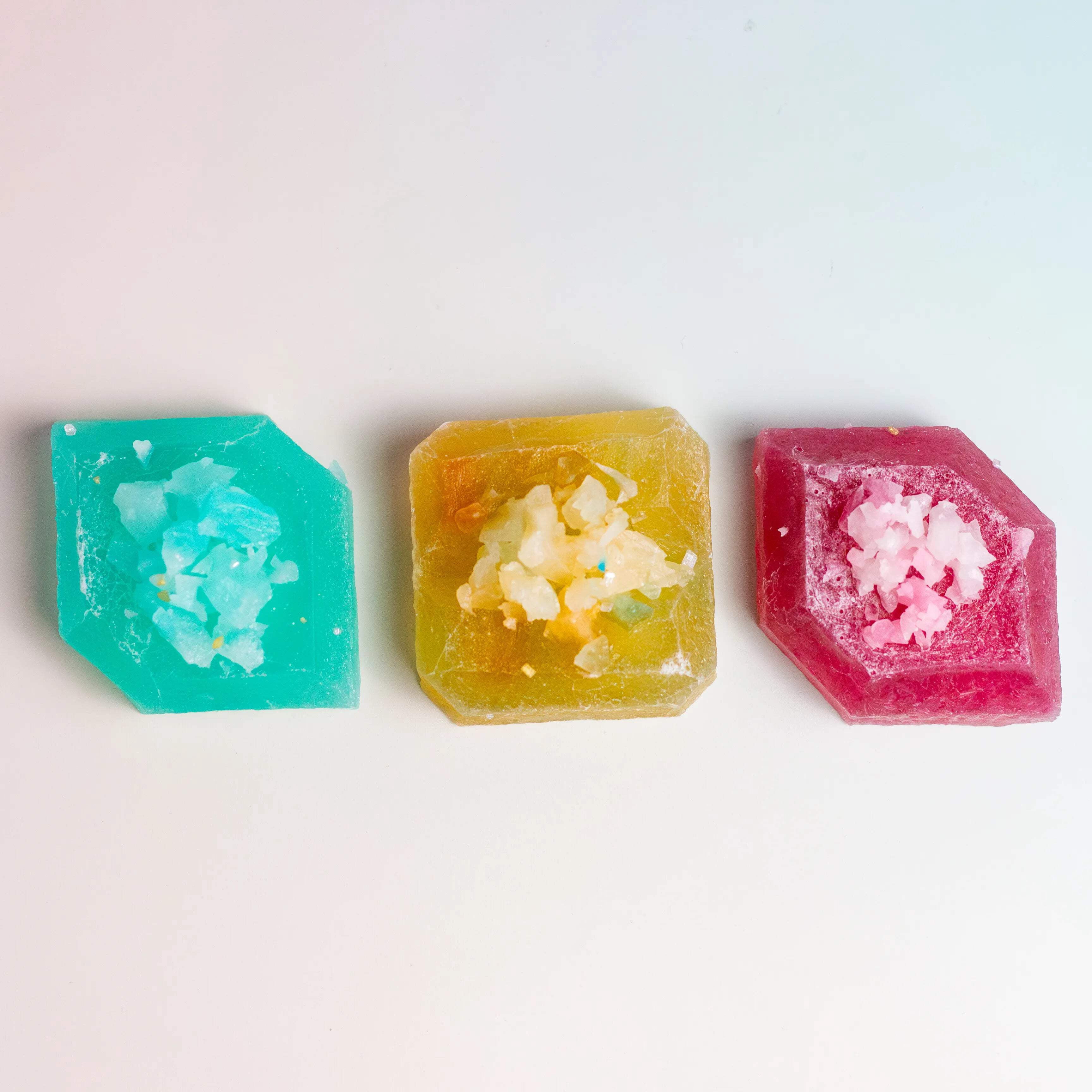 Silky Gem Crystal Candy Signature Blue Raspberry, Strawberry, Lychee Flavors 3 Piece Small Box